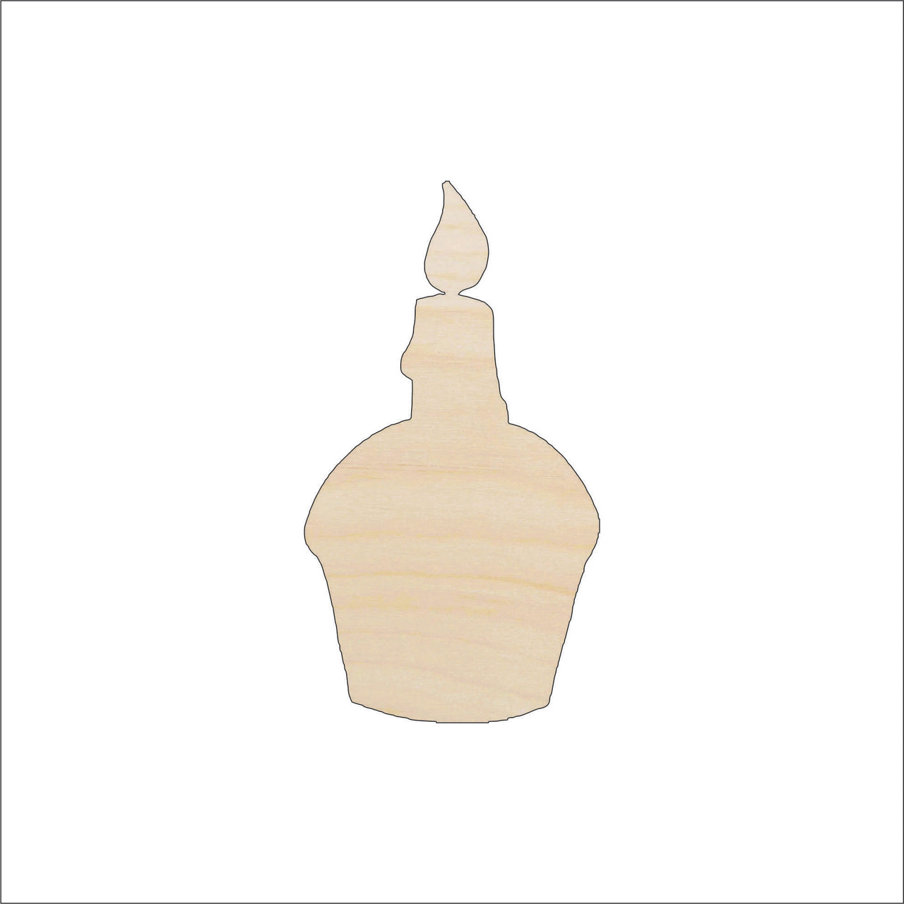 Cupcake Wood Craft Shape - Laser Cut Baltic Birch Unfinished DIY Wood Art Supplies FOD155 - The Wood Shape Store