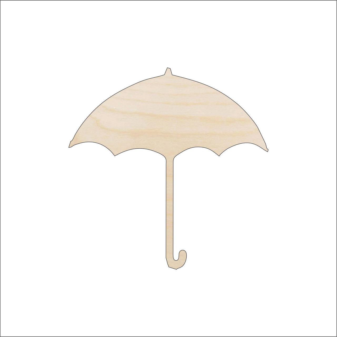 Parasol Wood Craft Shape - Laser Cut Baltic Birch Unfinished DIY Wood Art Supplies CLT39 - The Wood Shape Store