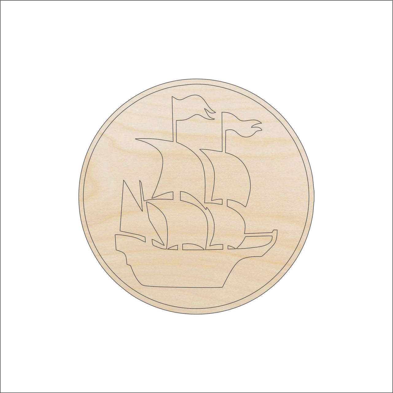 Boat Wood Craft Shape - Laser Cut Baltic Birch Unfinished DIY Wood Art Supplies BOT3 - The Wood Shape Store