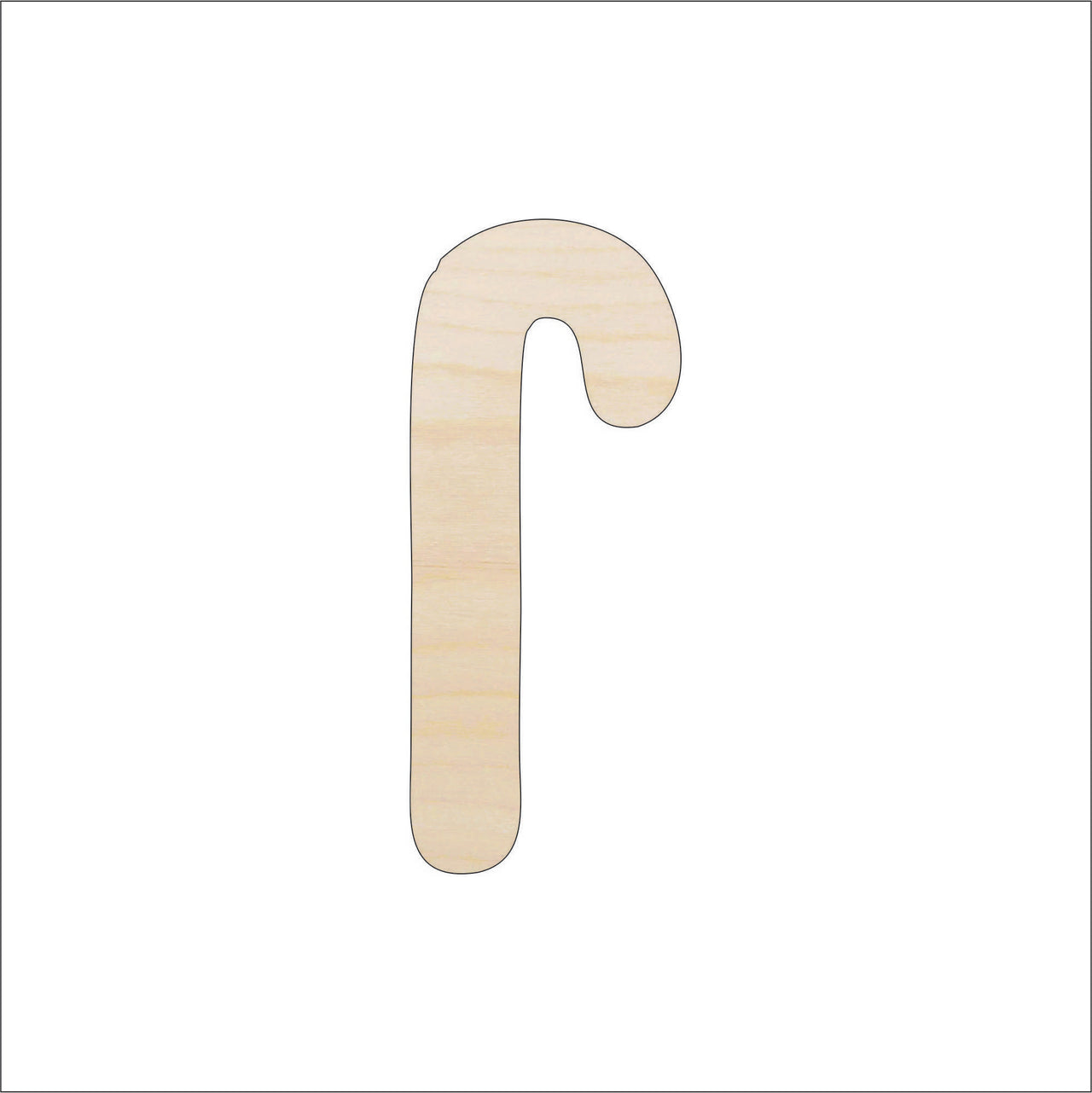 Candy Cane Wood Craft Shape - Laser Cut Baltic Birch Unfinished DIY Wood Art Supplies XMS7 - The Wood Shape Store