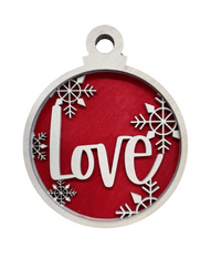 Love 3D Laser Cut Ornament – Baltic Birch Wood Craft Supplies | DIY Wood Ornament Kit VL2 - The Wood Shape Store