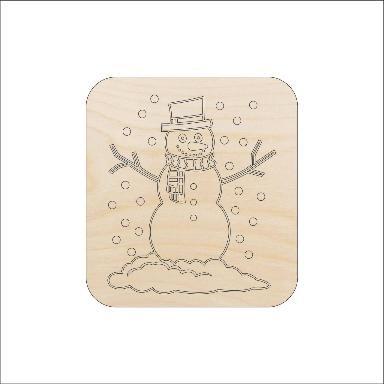 Snowman Wood Craft Shape - Laser Cut Baltic Birch Unfinished DIY Wood Art Supplies XMS290 - The Wood Shape Store