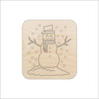 Snowman Wood Craft Shape - Laser Cut Baltic Birch Unfinished DIY Wood Art Supplies XMS290 - The Wood Shape Store