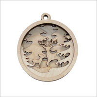 Deer 3D Laser Cut Ornament – Baltic Birch Wood Craft Supplies | DIY Wood Ornament Kit AN15 - The Wood Shape Store