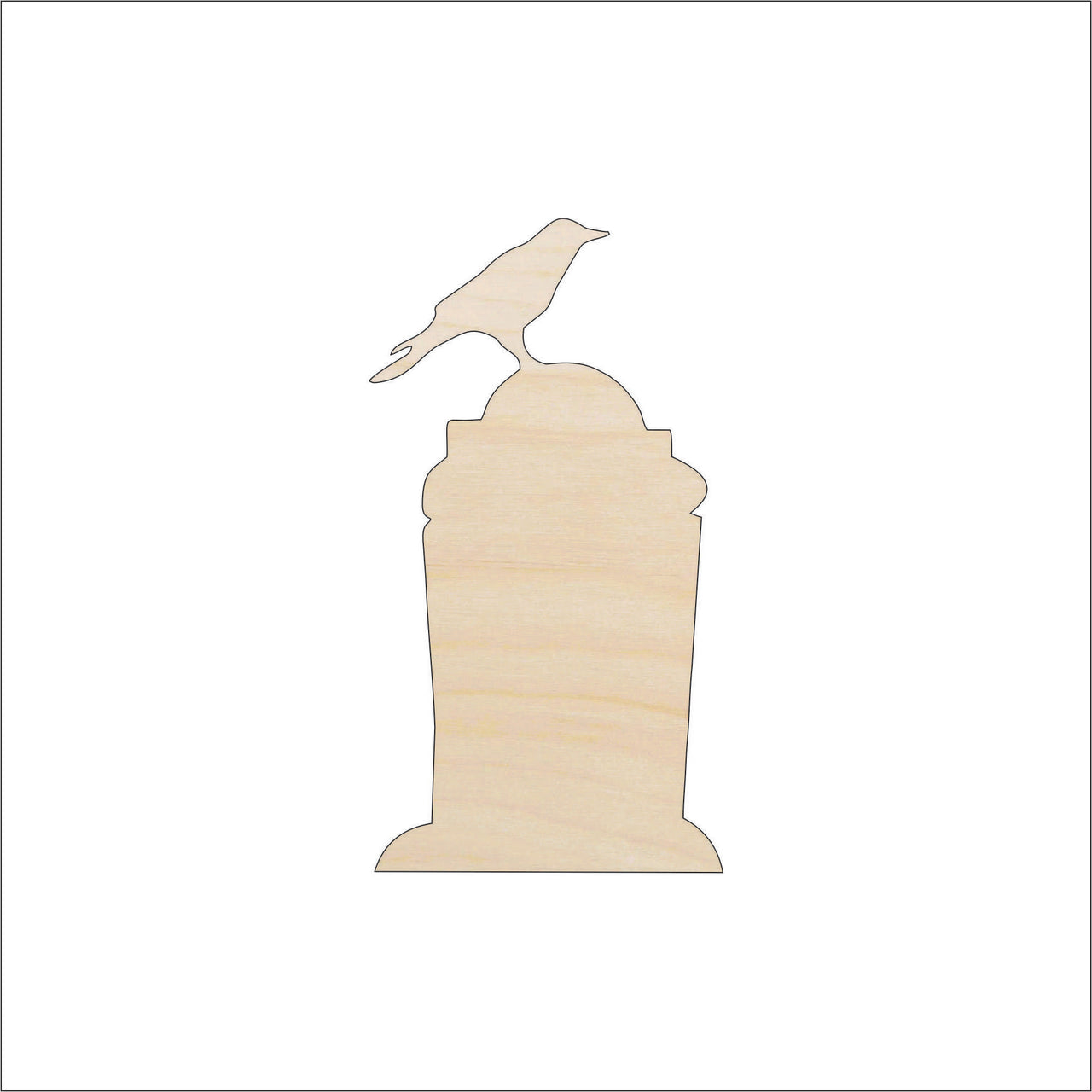 Raven & Tombstone Wood Craft Shape – Laser Cut Baltic Birch Unfinished DIY Art Supplies FAL104 - The Wood Shape Store