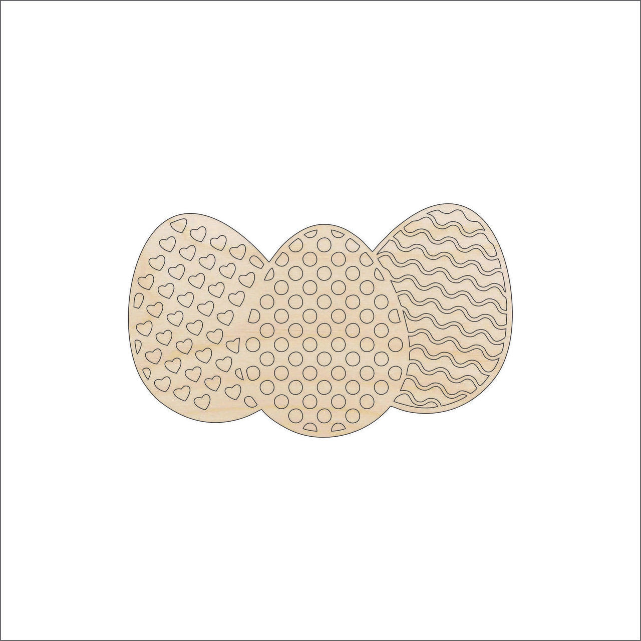 Easter Egg Wood Craft Shape - Laser Cut Baltic Birch Unfinished DIY Wood Art Supplies ESR31 - The Wood Shape Store
