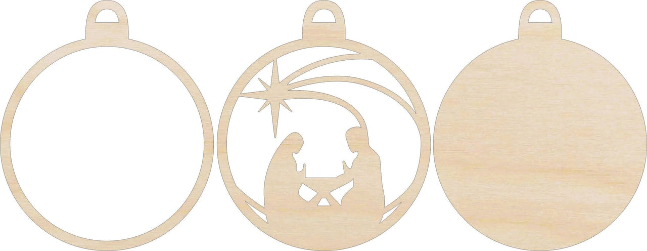 Nativity 3D Laser Cut Ornament – Baltic Birch Wood Craft Supplies | DIY Wood Ornament Kit RE12 - The Wood Shape Store