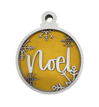 Noel 3D Laser Cut Ornament – Baltic Birch Wood Craft Supplies | DIY Wood Ornament Kit RE6 - The Wood Shape Store