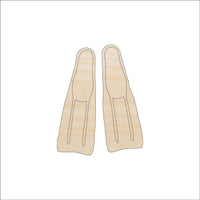 Flippers Wood Craft Shape - Laser Cut Baltic Birch Unfinished DIY Wood Art Supplies SPT424 - The Wood Shape Store