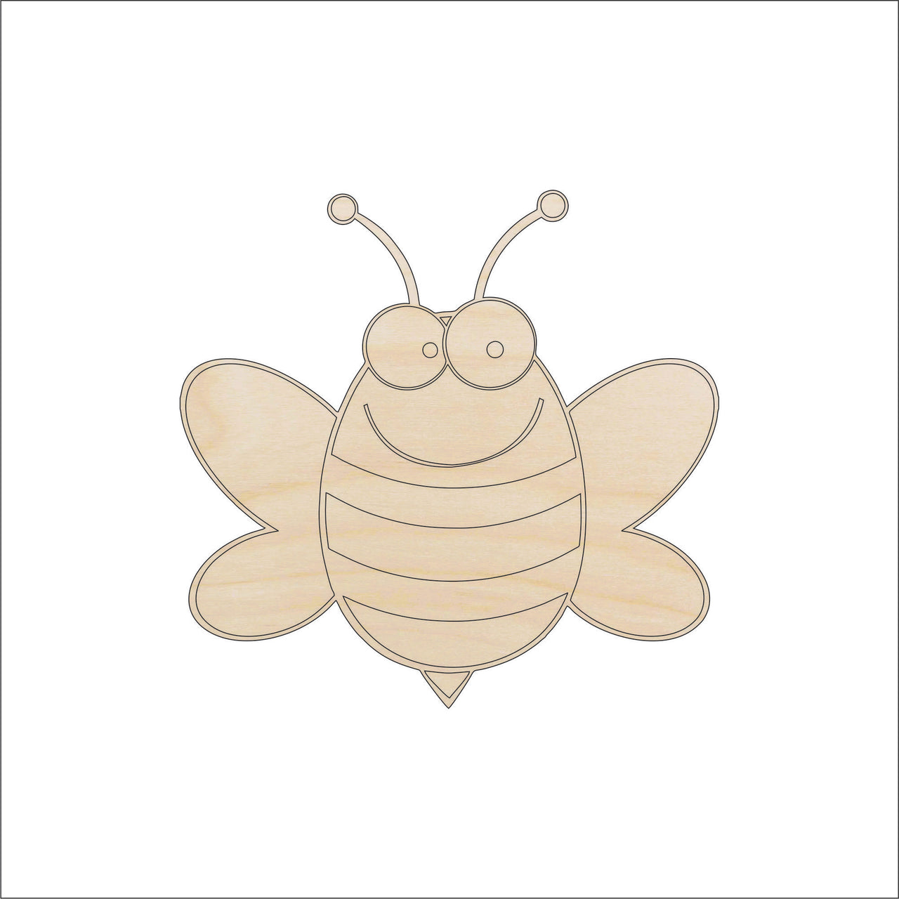 Bumblebee Wood Craft Shape - Laser Cut Baltic Birch Unfinished DIY Wood Art Supplies BUG28 - The Wood Shape Store