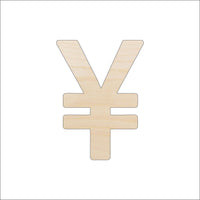 Yen Symbol Wood Craft Shape - Laser Cut Baltic Birch Unfinished DIY Art Supplies MNY2 - The Wood Shape Store