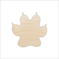 Paw Print Wood Craft Shape - Laser Cut Baltic Birch Unfinished DIY Wood Art Supplies DOG155 - The Wood Shape Store