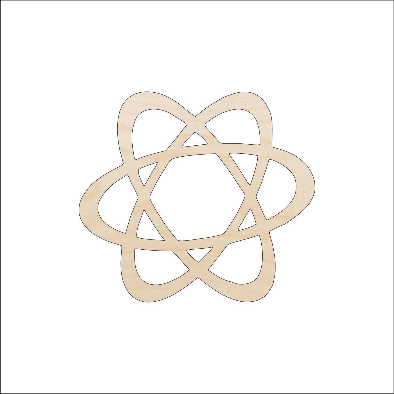 Atom Wood Craft Shape - Laser Cut Baltic Birch Unfinished DIY Wood Art Supplies SNC1 - The Wood Shape Store
