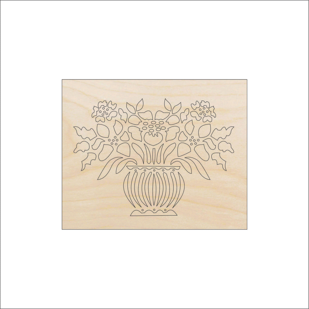 Flower Wood Craft Shape - Laser Cut Baltic Birch Unfinished DIY Wood Art Supplies FLR17 - The Wood Shape Store