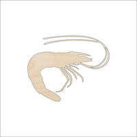 Shrimp Wood Craft Shape - Laser Cut Baltic Birch Unfinished DIY Wood Art Supplies SEA60 - The Wood Shape Store