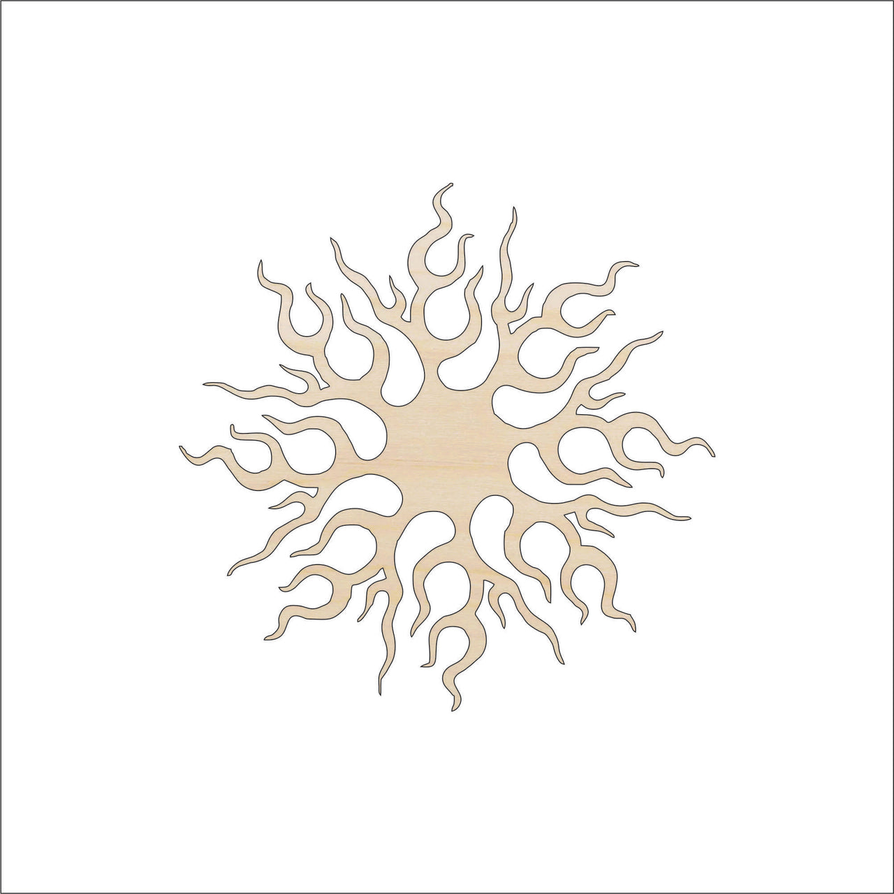 Sun Wood Craft Shape - Laser Cut Baltic Birch Unfinished DIY Wood Art Supplies SKY51 - The Wood Shape Store