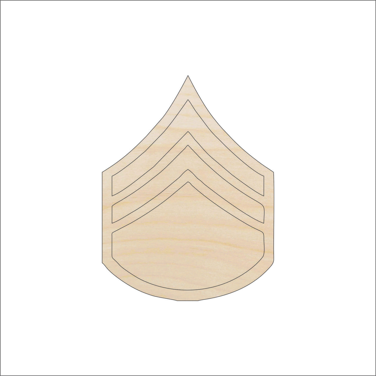 Badge Wood Craft Shape – Laser Cut Baltic Birch Unfinished DIY Wood Art Supplies BDG23 - The Wood Shape Store