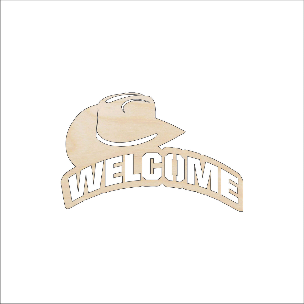 Cowboy Wood Craft Shape - Laser Cut Baltic Birch Unfinished DIY Wood Art Supplies SGN55 - The Wood Shape Store