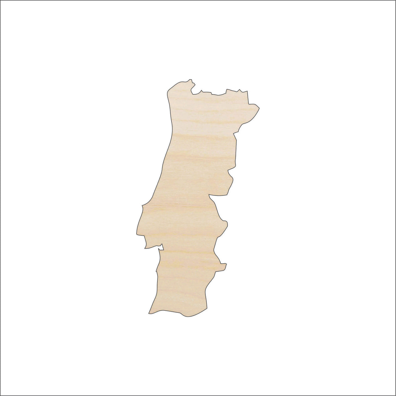 Portugal Wood Craft Shape - Laser Cut Baltic Birch Unfinished DIY Wood Art Supplies WLD69 - The Wood Shape Store