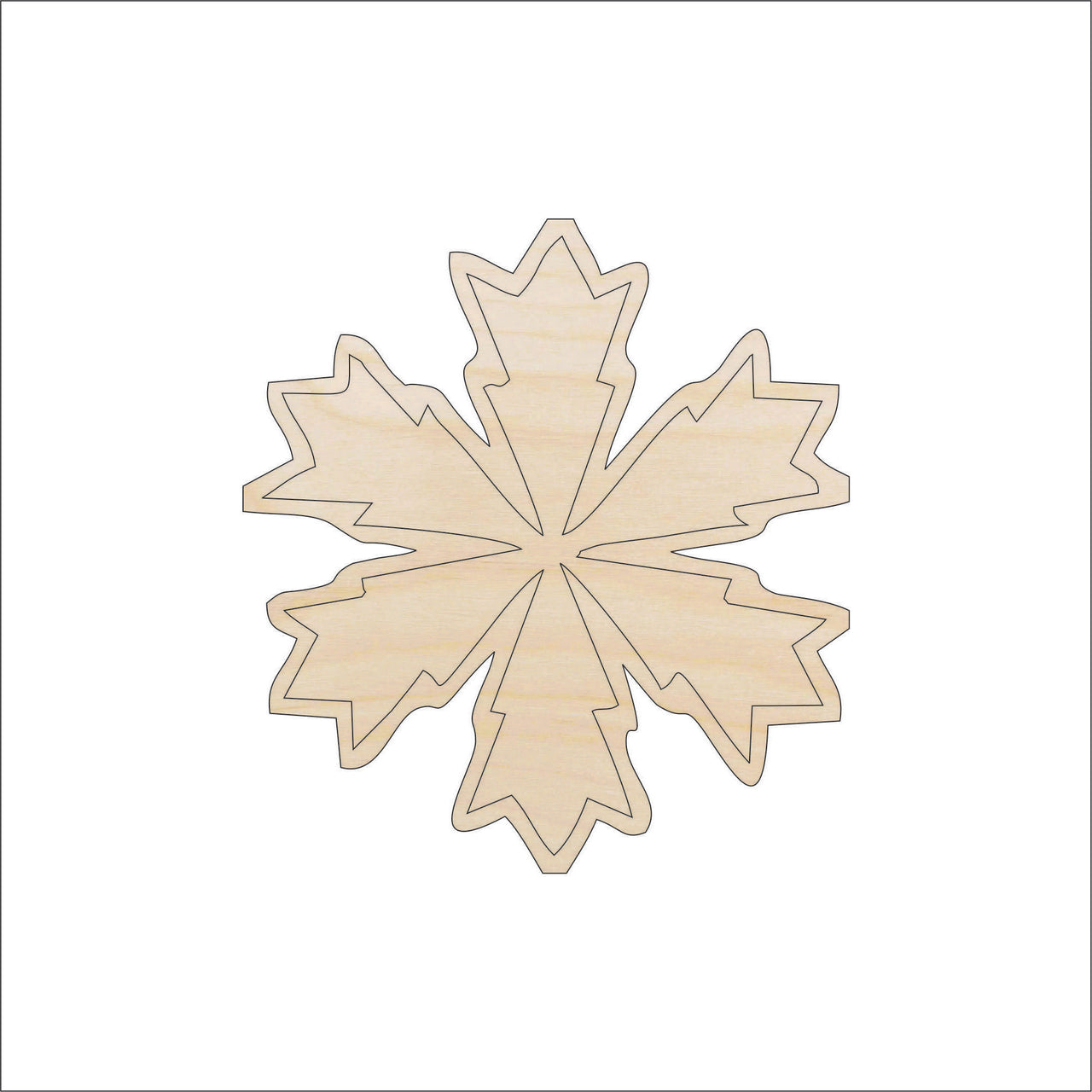 Snowflake Wood Craft Shape - Laser Cut Baltic Birch Unfinished DIY Wood Art Supplies SNW40 - The Wood Shape Store
