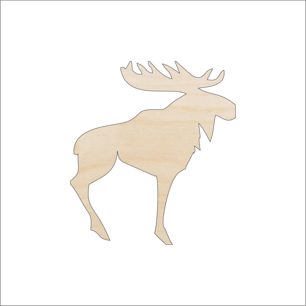 Moose Wood Craft Shape - Laser Cut Baltic Birch Unfinished DIY Wood Art Supplies MUS18 - The Wood Shape Store