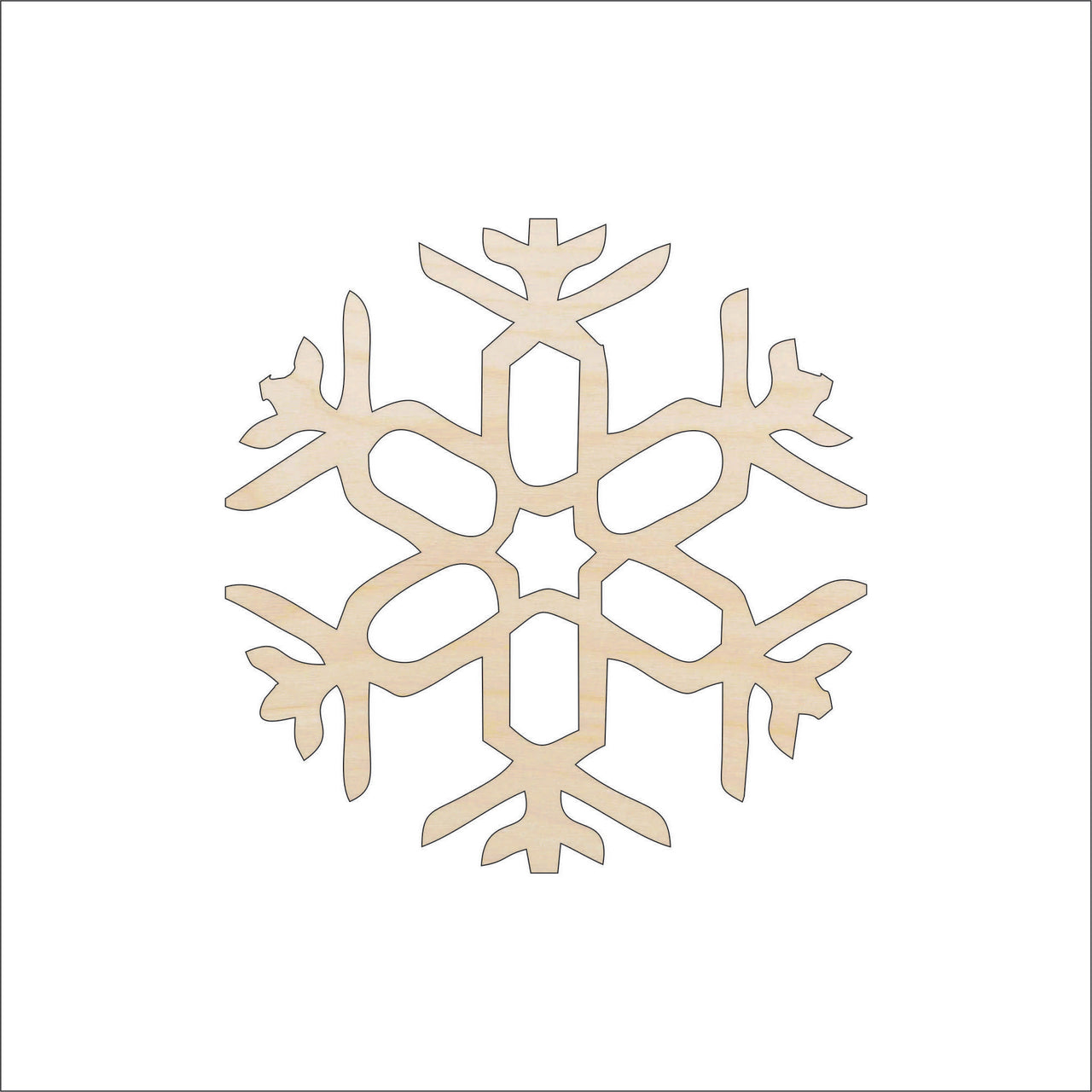 Snowflake Wood Craft Shape - Laser Cut Baltic Birch Unfinished DIY Wood Art Supplies SNW58 - The Wood Shape Store