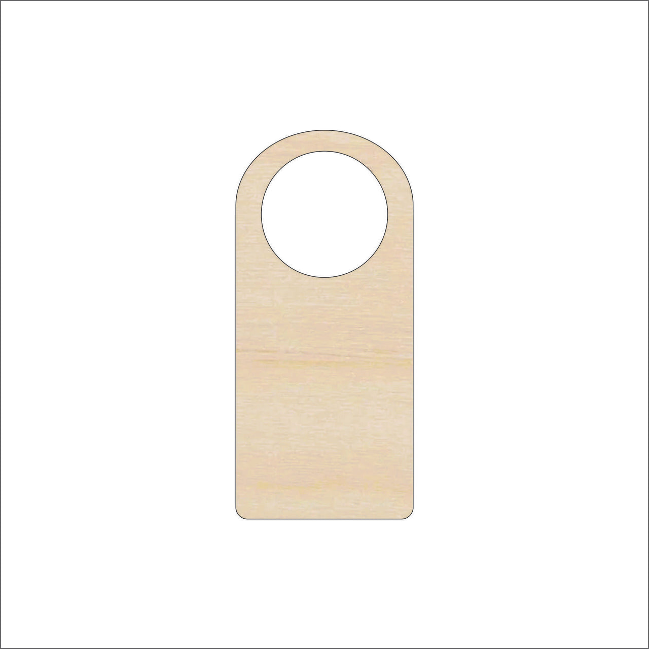 Door Hanger Wood Craft Shape - Laser Cut Baltic Birch Unfinished DIY Wood Art Supplies DCR62 - The Wood Shape Store