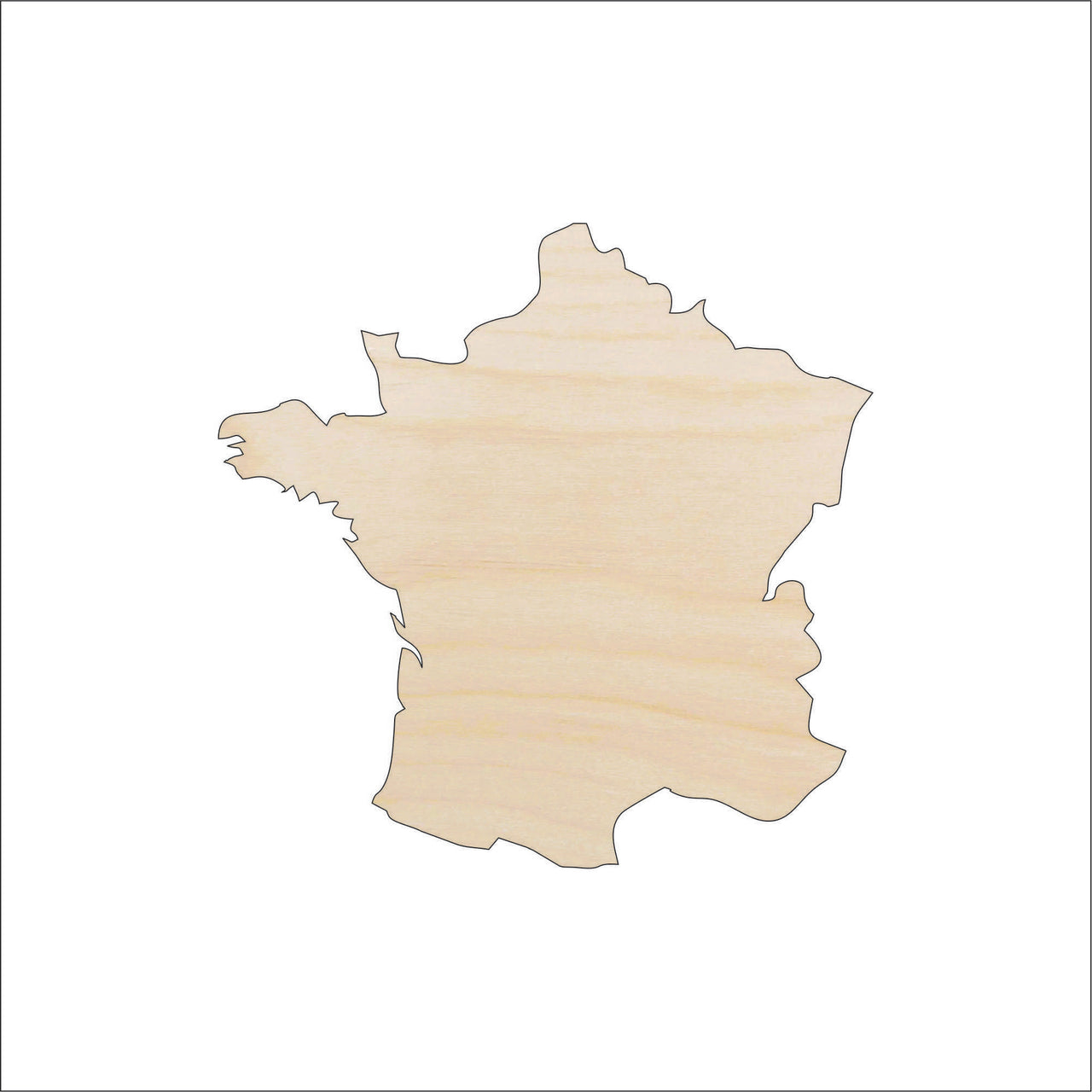 France Wood Craft Shape - Laser Cut Baltic Birch Unfinished DIY Wood Art Supplies WLD72 - The Wood Shape Store
