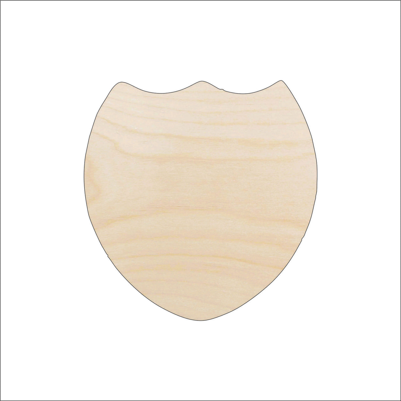 Badge Shield Wood Craft Shape – Laser Cut Baltic Birch Unfinished DIY Wood Art Supplies BDG20 - The Wood Shape Store