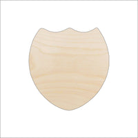 Badge Shield Wood Craft Shape – Laser Cut Baltic Birch Unfinished DIY Wood Art Supplies BDG20 - The Wood Shape Store