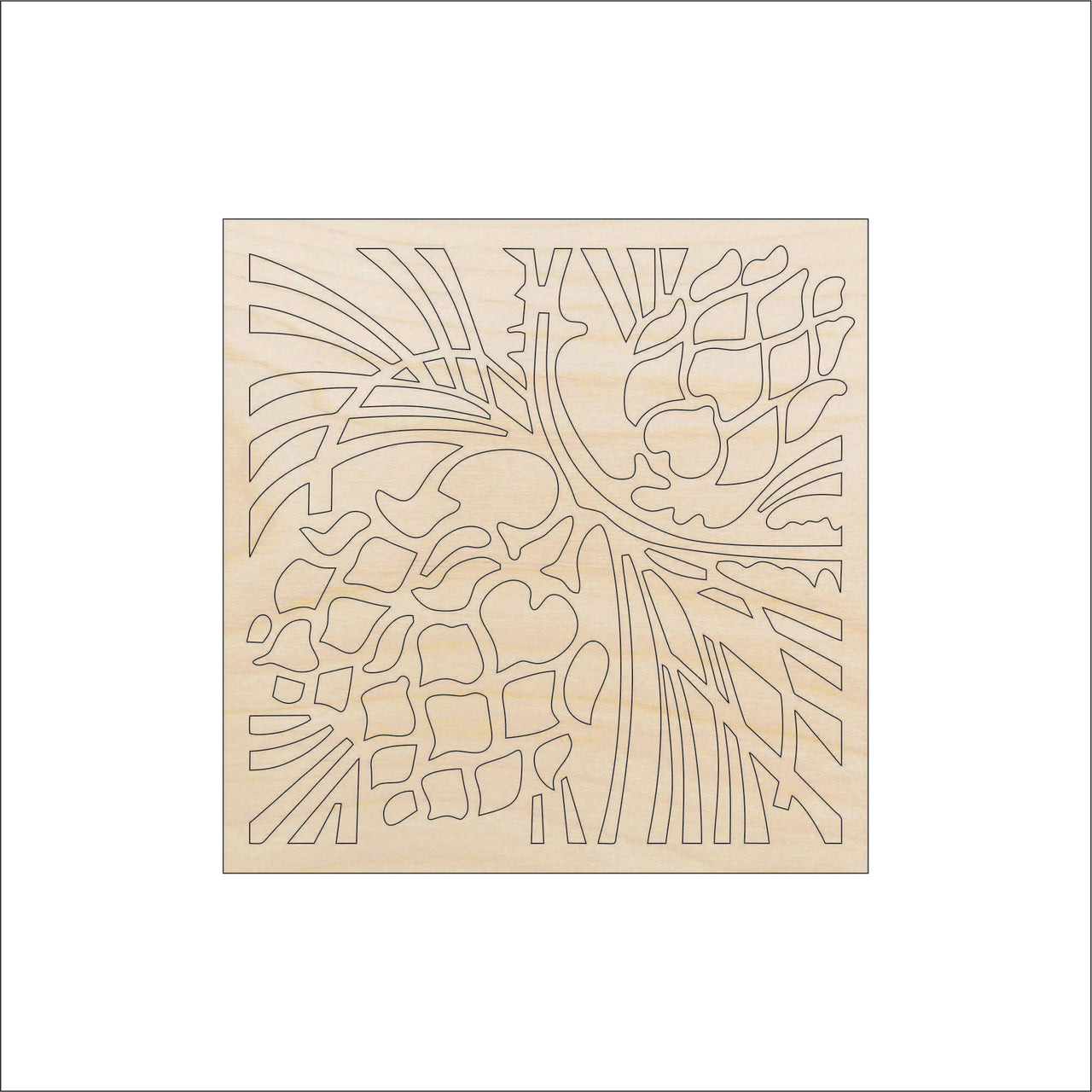 Design Pinecone Wood Craft Shape - Laser Cut Baltic Birch Unfinished DIY Wood Art Supplies TRE3 - The Wood Shape Store