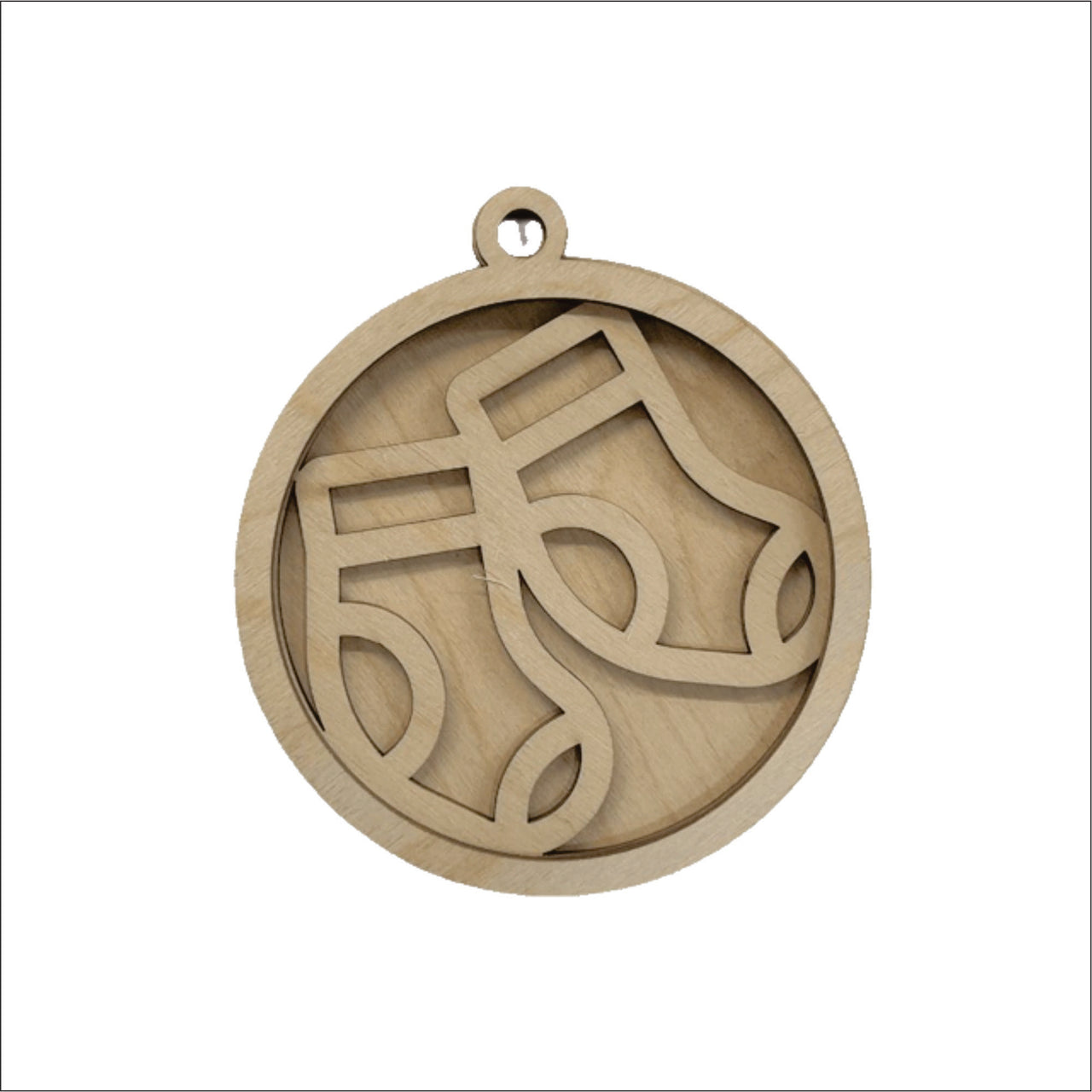 Stockings 3D Laser Cut Ornament – Baltic Birch Wood Craft Supplies | DIY Wood Ornament Kit XM26 - The Wood Shape Store