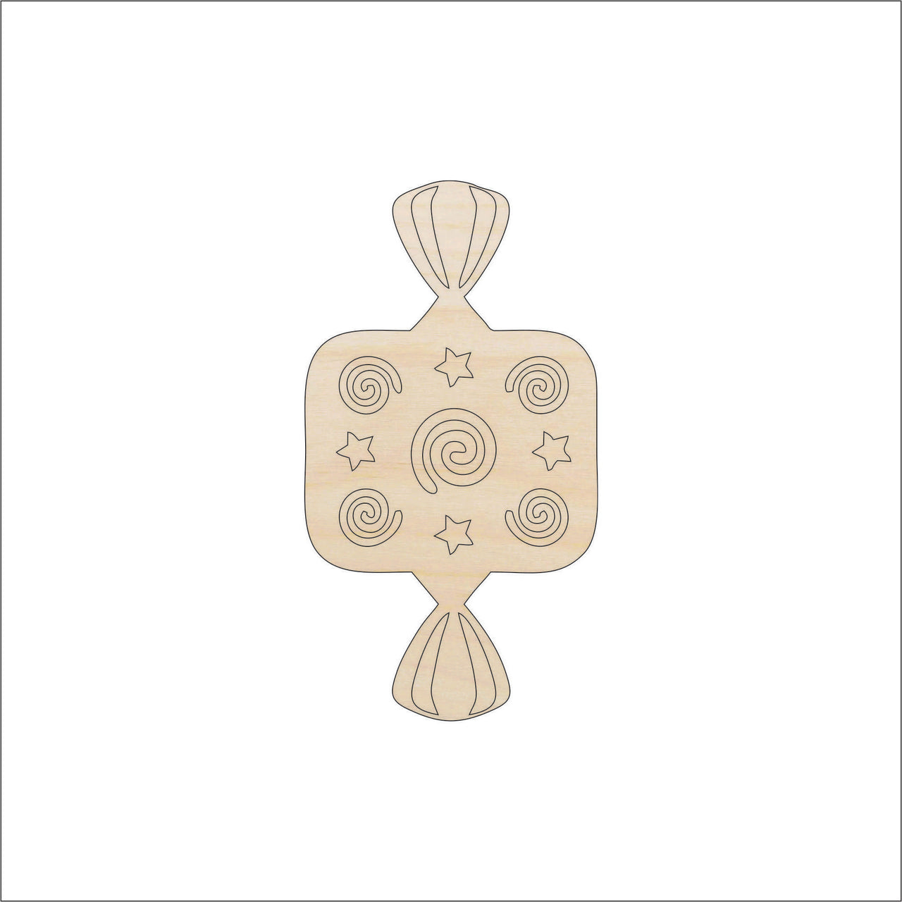 Candy Wood Craft Shape - Laser Cut Baltic Birch Unfinished DIY Wood Art Supplies FOD198 - The Wood Shape Store