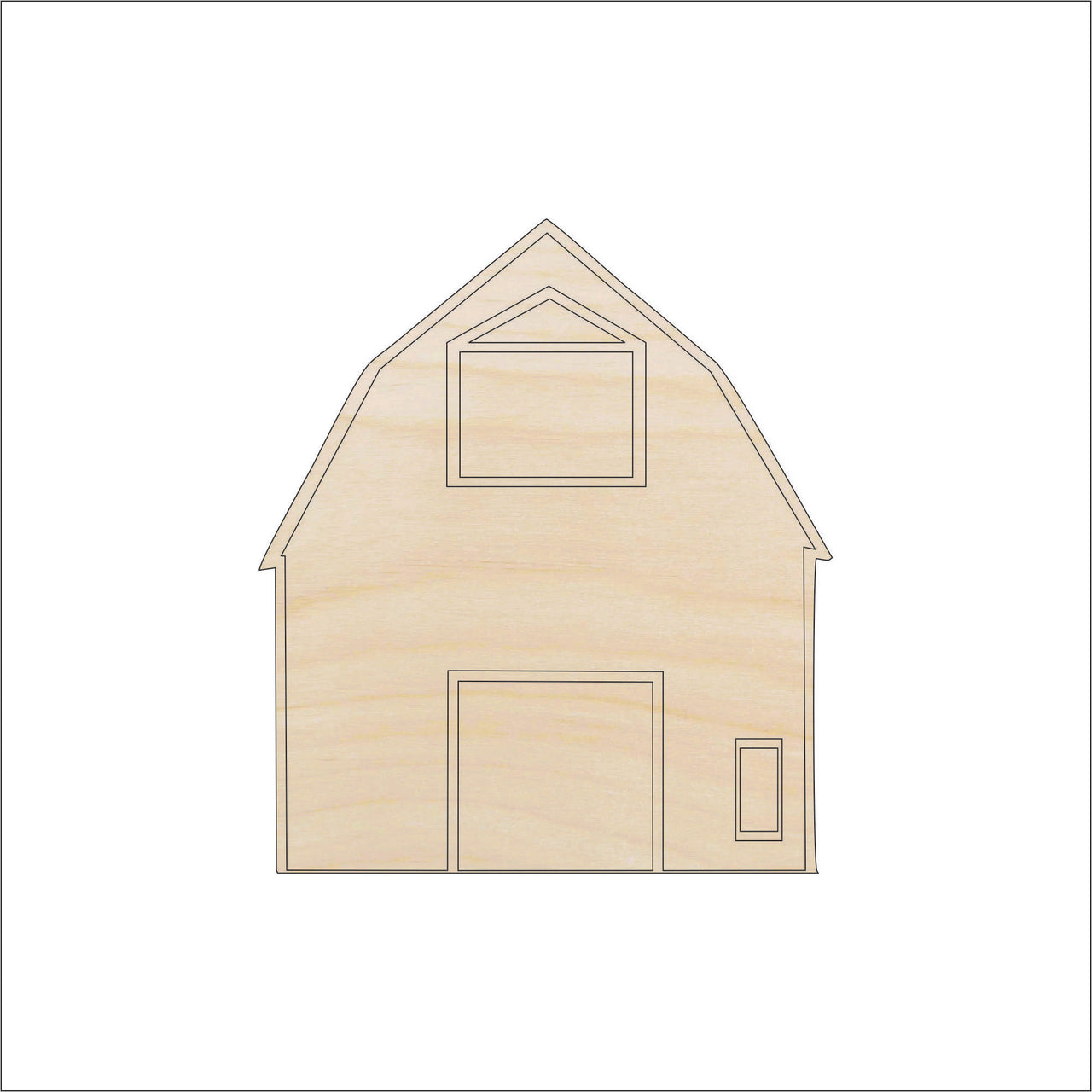 Barn Wood Craft Shape - Laser Cut Baltic Birch Unfinished DIY Wood Art Supplies BLD30 - The Wood Shape Store
