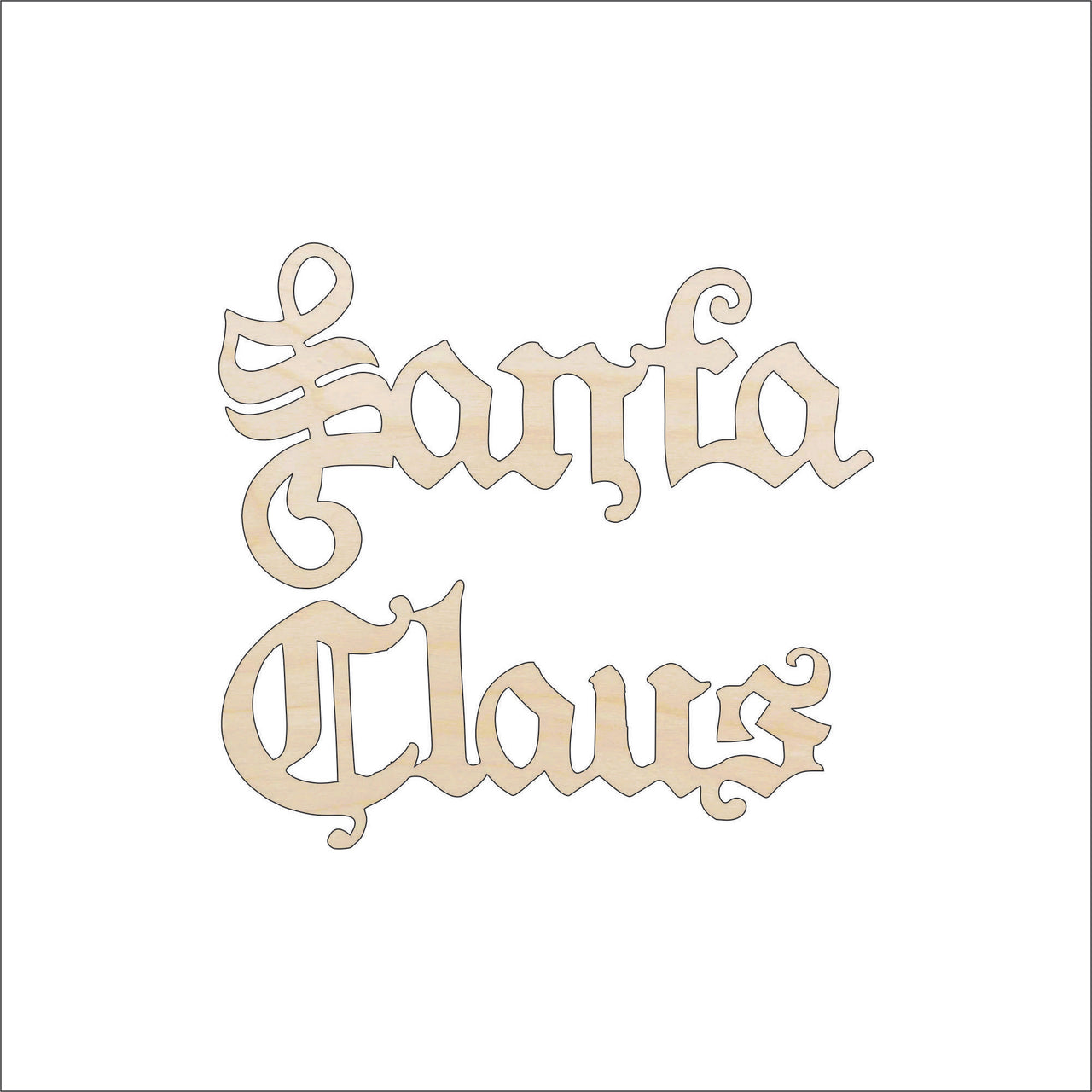 Santa Claus Wood Craft Shape - Laser Cut Baltic Birch Unfinished DIY Wood Art Supplies XMS66 - The Wood Shape Store