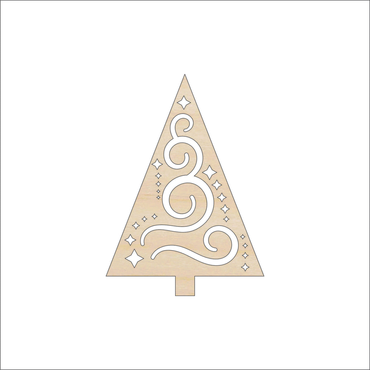 Christmas Tree Wood Craft Shape Laser Cut Out and Unfinished DIY Craft Supply TRE135 - The Wood Shape Store