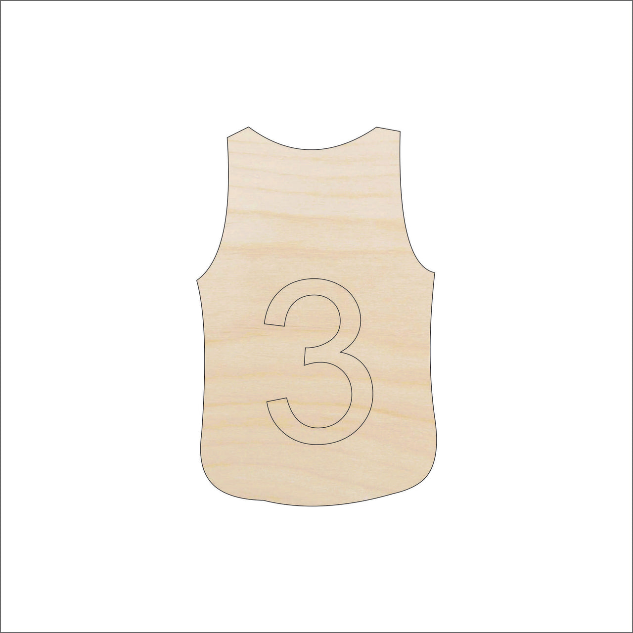 Jersey Wood Craft Shape - Laser Cut Baltic Birch Unfinished DIY Wood Art Supplies SPT34 - The Wood Shape Store