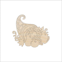 Cornucopia Wood Craft Shape - Laser Cut Baltic Birch Unfinished DIY Wood Art Supplies FAL74 - The Wood Shape Store