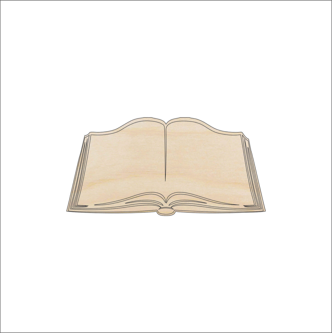 Book Wood Craft Shape - Laser Cut Baltic Birch Unfinished DIY Wood Art Supplies SCL12 - The Wood Shape Store
