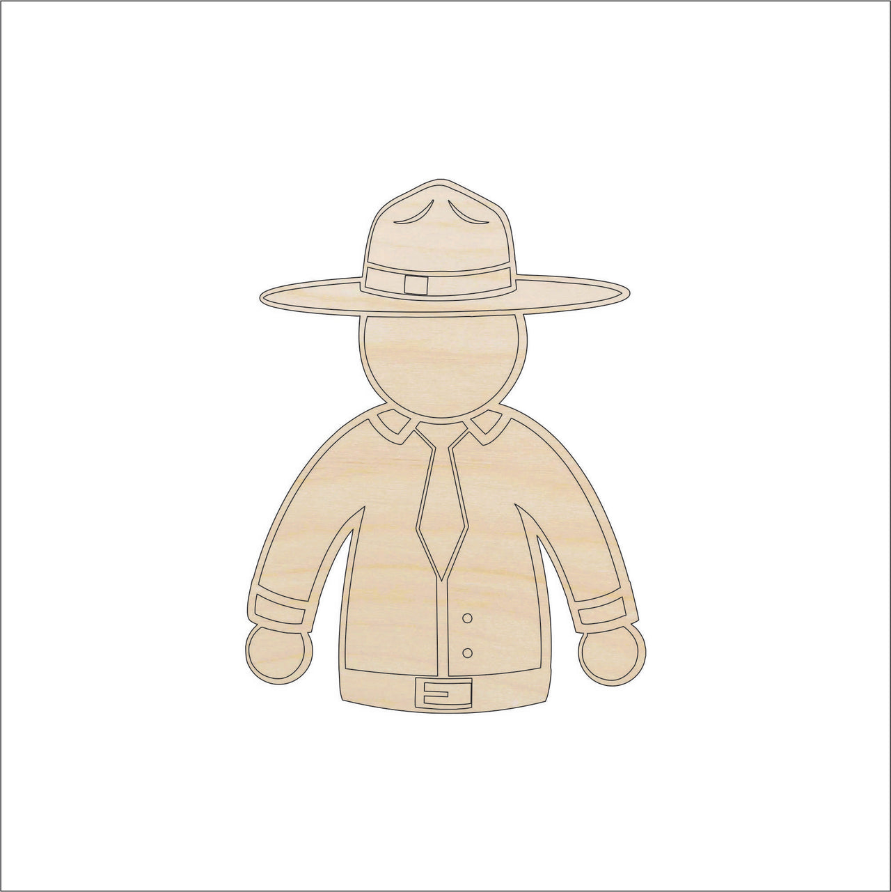 Park Ranger Wood Craft Shape - Laser Cut Baltic Birch Unfinished DIY Wood Art Supplies TRP55 - The Wood Shape Store