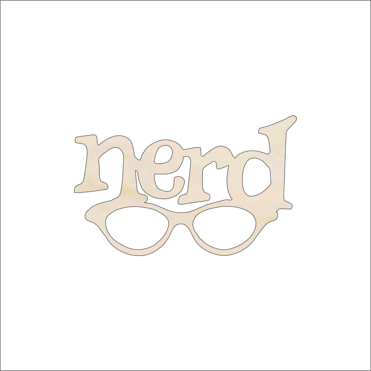 Nerd Wood Craft Shape - Laser Cut Baltic Birch Unfinished DIY Wood Art Supplies WRD98 - The Wood Shape Store