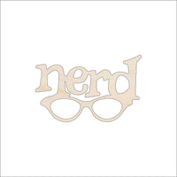 Nerd Wood Craft Shape - Laser Cut Baltic Birch Unfinished DIY Wood Art Supplies WRD98 - The Wood Shape Store