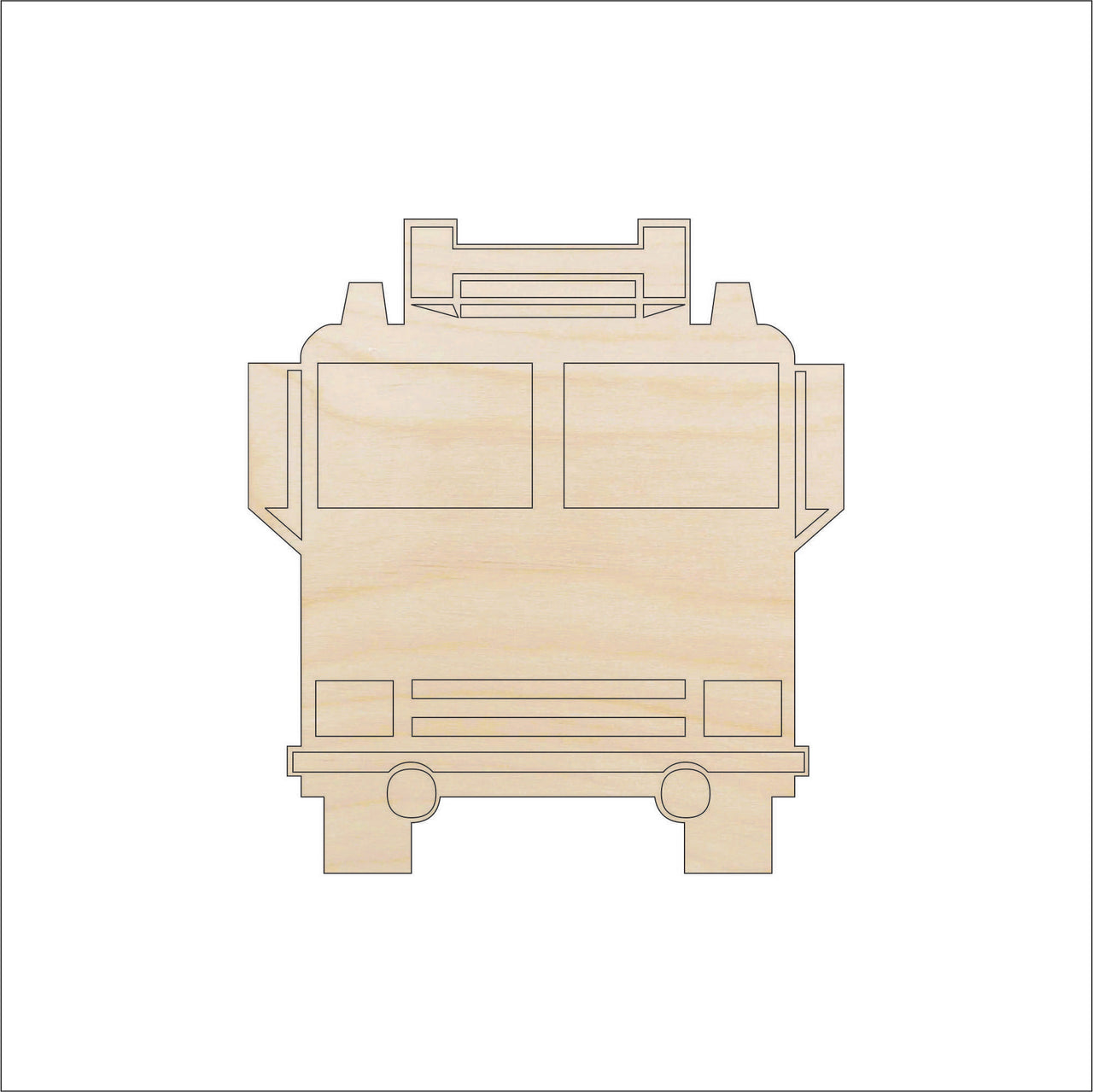 Firetruck Wood Craft Shape - Laser Cut Baltic Birch Unfinished DIY Wood Art Supplies CAR12 - The Wood Shape Store