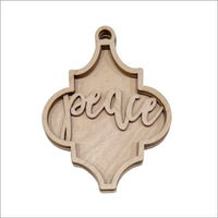Peace 3D Laser Cut Ornament – Baltic Birch Wood Craft Supplies | DIY Wood Ornament Kit RE2 - The Wood Shape Store