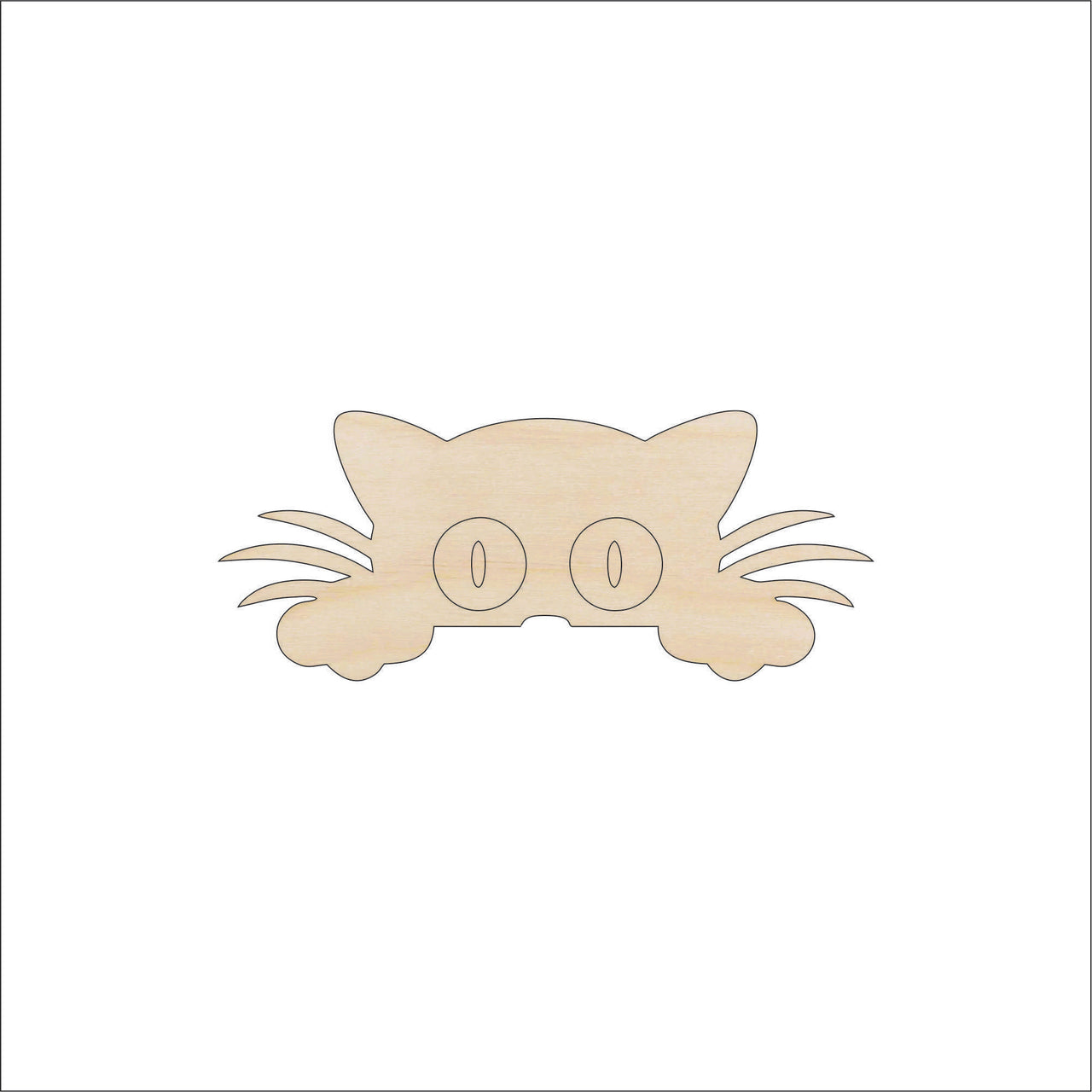 Cat Wood Craft Shape - Laser Cut Baltic Birch Unfinished DIY Wood Art Supplies CAT63 - The Wood Shape Store