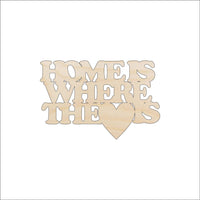 Home Laser Cut Wood Shape - Home Is Where The Heart Is | Baltic Birch Craft Cutout BLD10 - The Wood Shape Store
