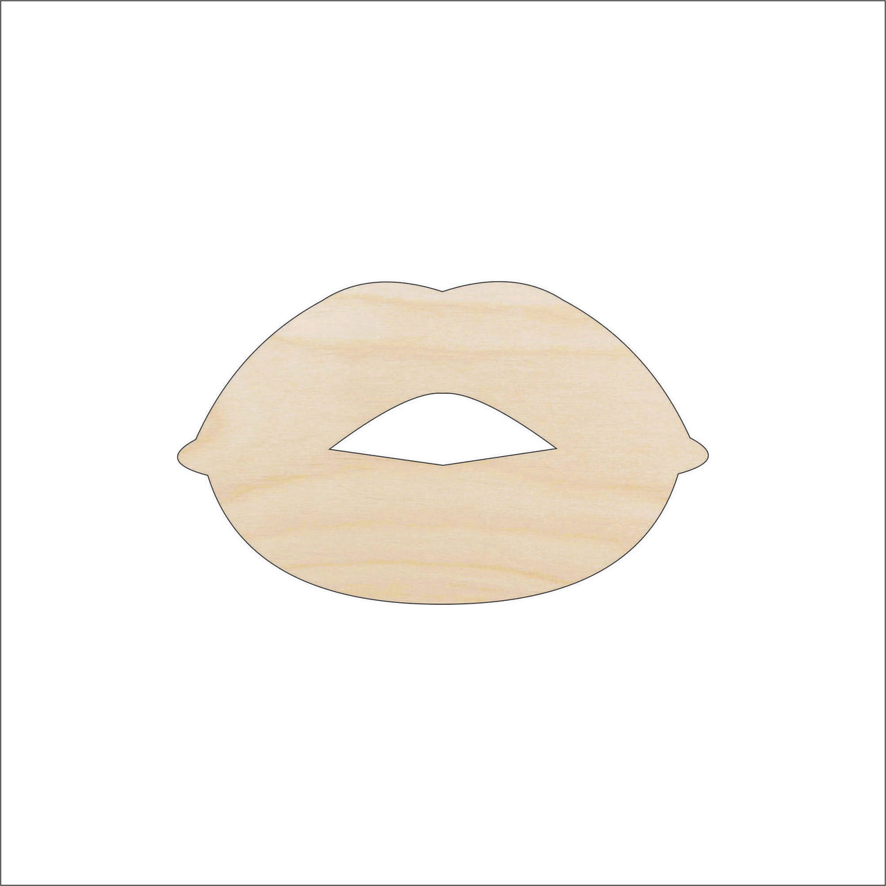 Lips Wood Craft Shape - Laser Cut Baltic Birch Unfinished DIY Wood Art Supplies PPL48 - The Wood Shape Store