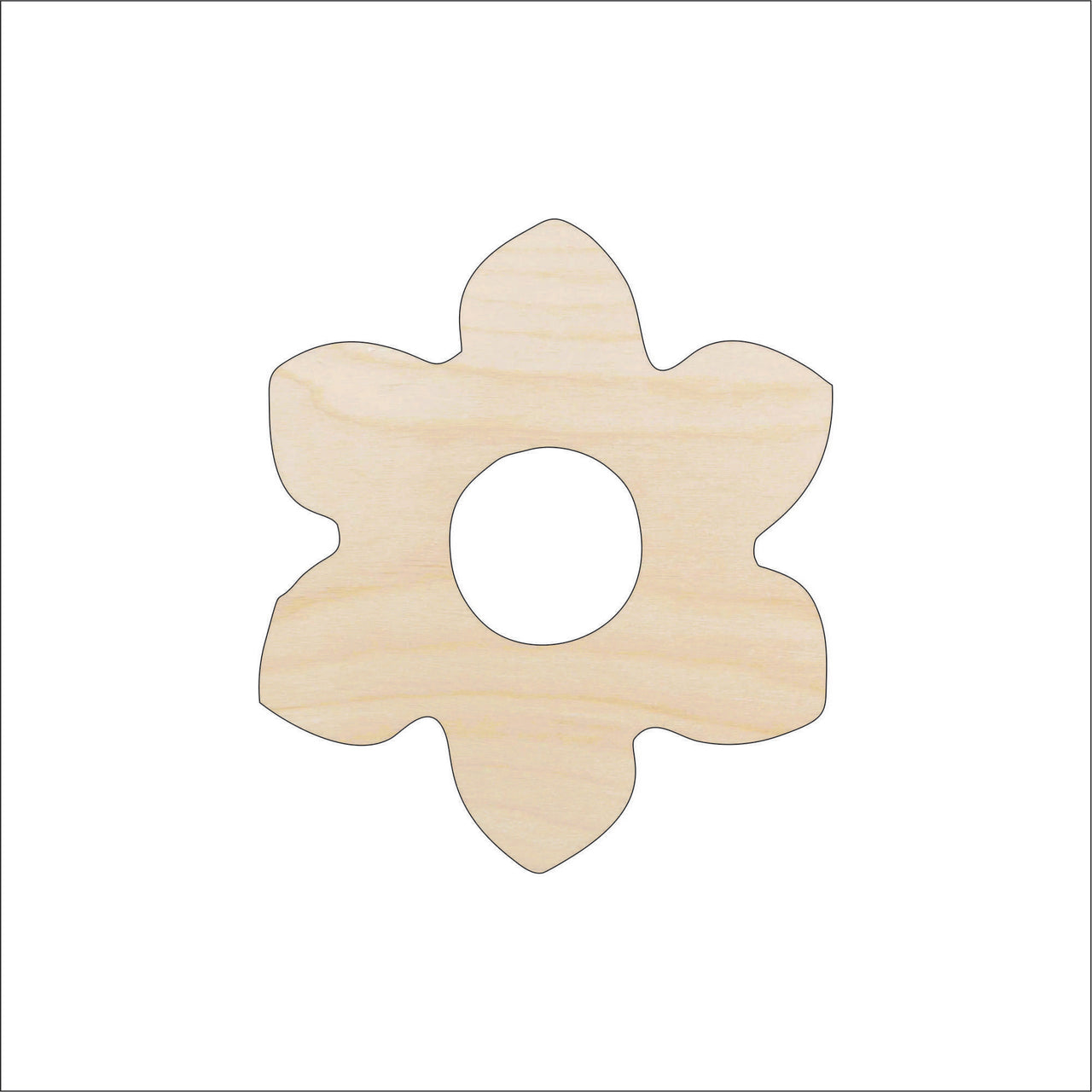 Flower Wood Craft Shape - Laser Cut Baltic Birch Unfinished DIY Wood Art Supplies FLR2 - The Wood Shape Store