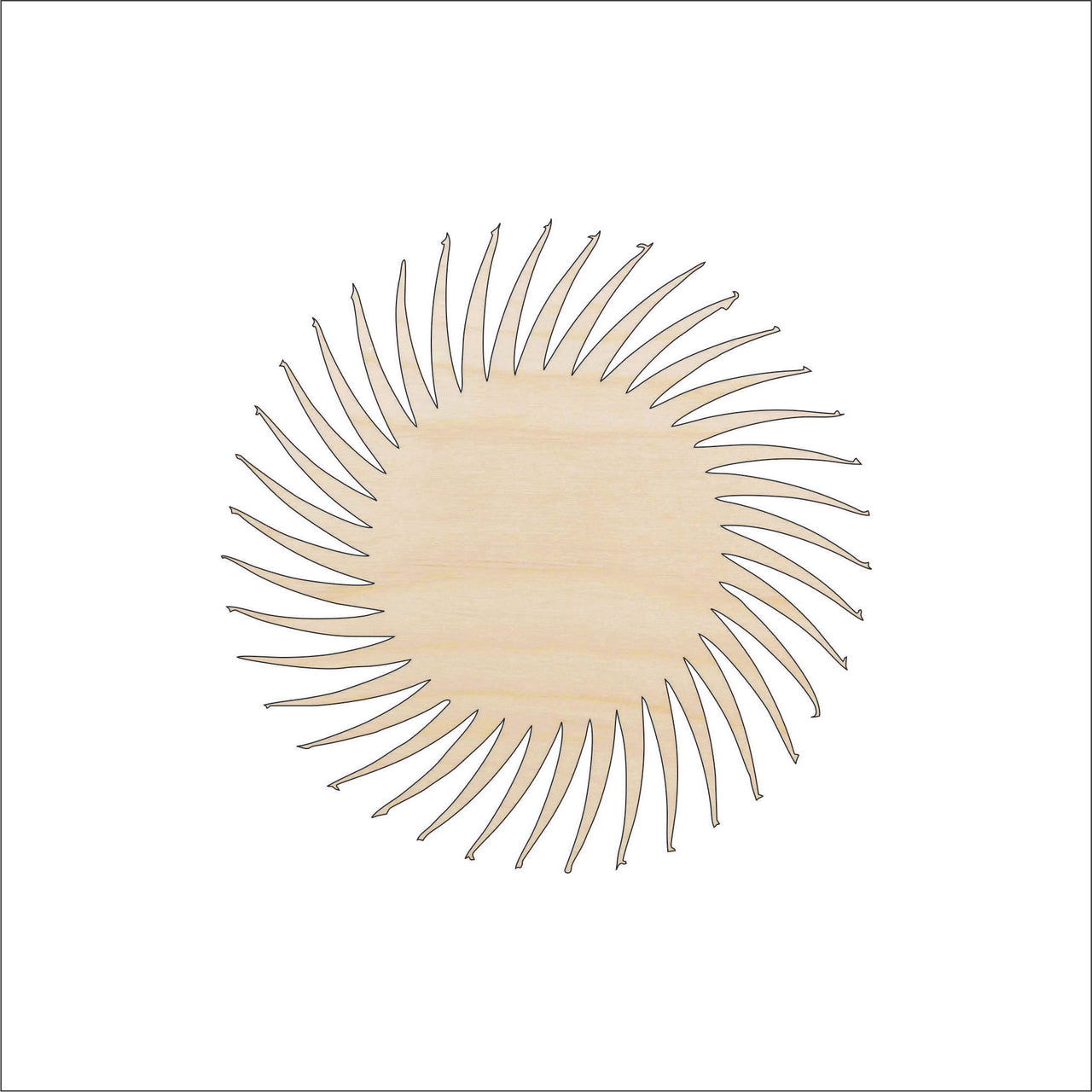 Sun Wood Craft Shape - Laser Cut Baltic Birch Unfinished DIY Wood Art Supplies SKY52 - The Wood Shape Store
