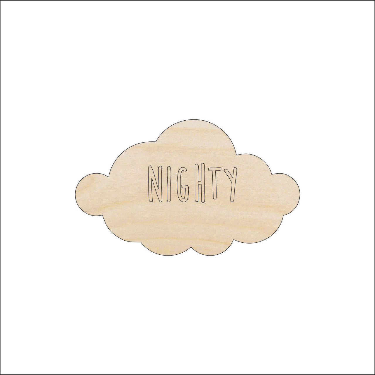 Sleepy Cloud Wood Craft Shape - Laser Cut Baltic Birch Unfinished DIY Wood Art Supplies SKY74 - The Wood Shape Store